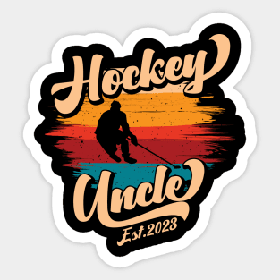 Hockey Uncle Est 2023 New Uncle Pregnancy Announcement Sticker